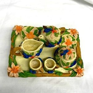 CBK ltd 1995 vintage 10 piece ceramic miniature coffee set